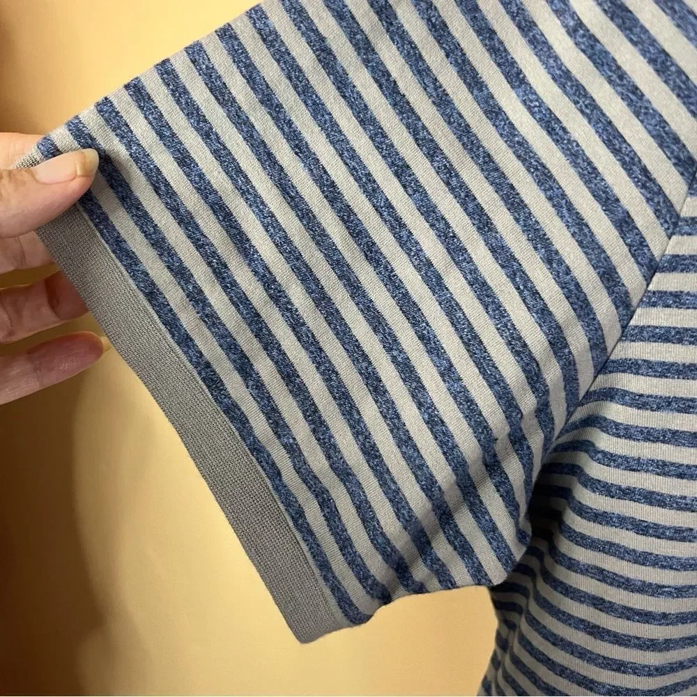 Robert Barakett‎ Mens Striped Cotton Tee Size Large Preppy Country Club Comfy